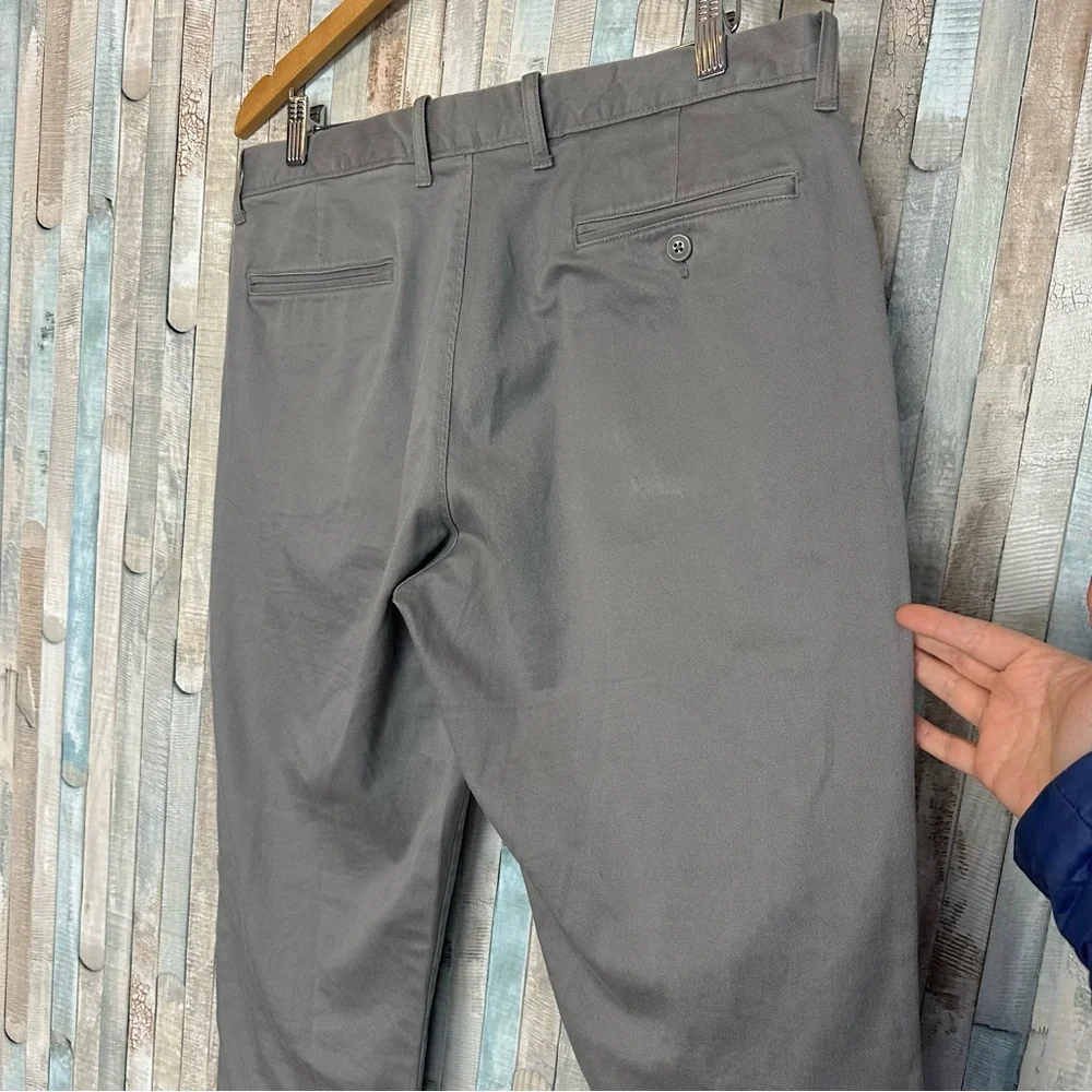 J Crew 33 Gray Stretch Chino Twill 770 Khaki‎ Pant Trouser Straight Fit Leg